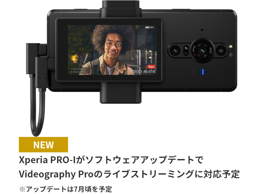 Xperia PRO-IがソフトウェアアップデートでVideography Proのライブストリーミングに対応予定 ※アップデートは7月頃を予定