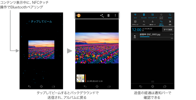 Androidビームの画面／アップデート後