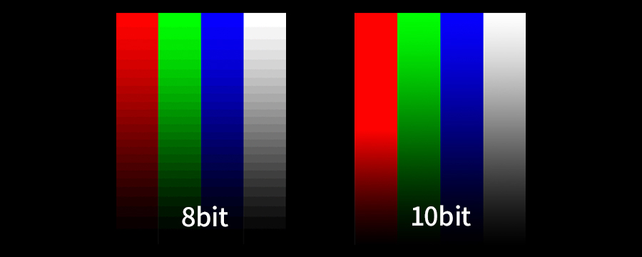 10bitカラー相当のなめらかな階調表現が可能